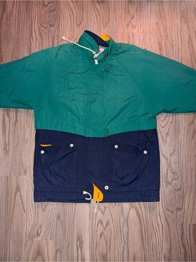Men's Two-Tone Teal & Navy Rain Jacket